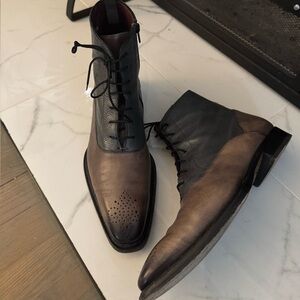 Men's Two-Tone Leather Boots